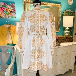 Exclusive to Tuckernuck  Retro Flower Print Dress With Beautiful Rows Of Buttons